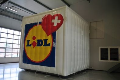 Werbewürfel 5x5x5m LIDL Swiss