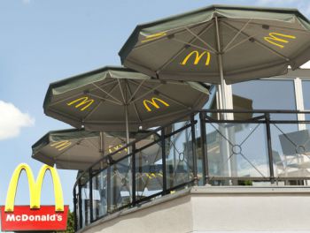 Werbeschirm Rund für McDonalds